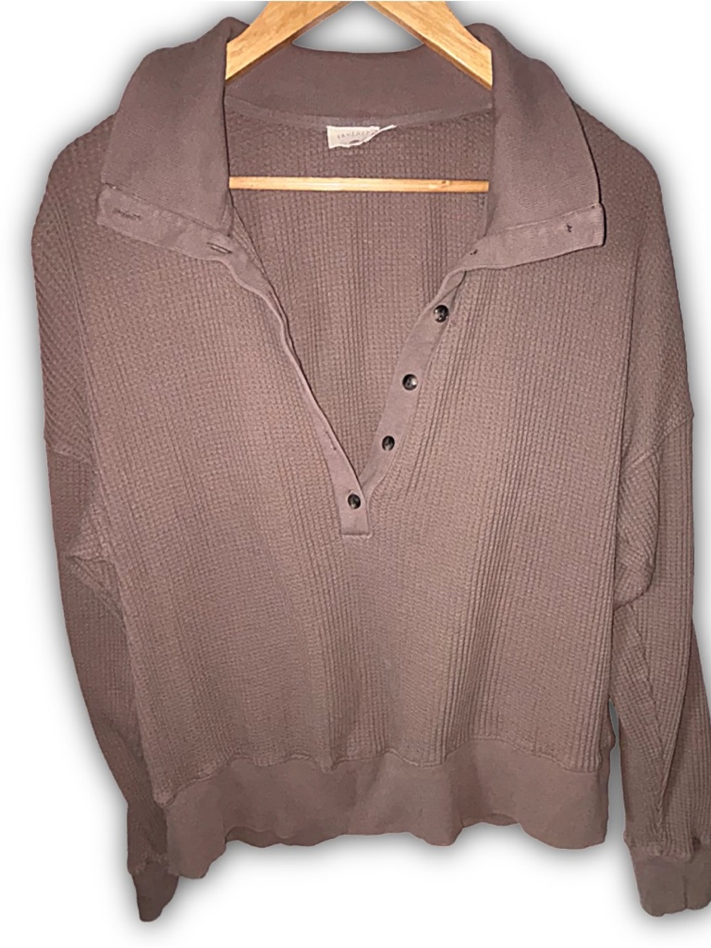 Faherty Brand Après Waffle Henley in Wood Smoke